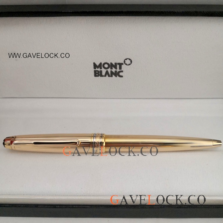 Fake Meisterstuck Montblanc Ballpoint Pen Gold Vertical